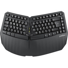 Perixx PERIBOARD-613B Compact Wireless Ergonomic Keyboard with Split Keypad and Palm Rest, Dual Mode - Bluetooth and 2.4 GHz; Compatible with Windows 10 and Mac OS X, DE QWERTZ