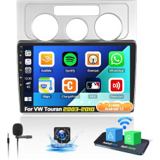 OiLiehu 2G + 64G Android 13 Dvigubas DIN radijo imtuvas VW Touran 2003-2010 Carplay Android automobilinis radijas su ekranu 10,1 colio automobilinis radijas Palaiko EQ/Bluetooth/SWC/FM RDS/WiFi/GPS/ galinio vaizdo kamerą