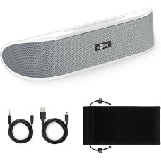 Goobay 95122 Stereo Lautsprecher 6W für TV, PC, Handy, Mac & Laptop USB Soundbar 2x 3W, Soundsystem mit digitalem Verstärker & Subwoofer Membran, Weiß