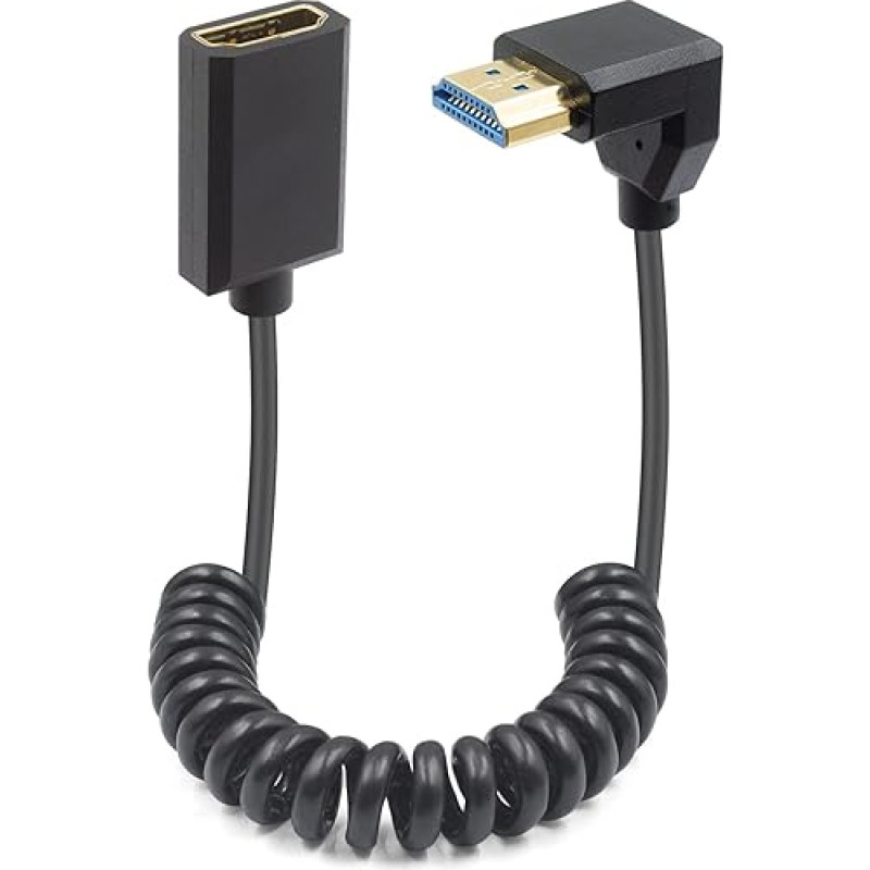 Duttek Down Angle HDMI to HDMI Cable 1.2 m, HDMI 2.1 to HDMI Cable 48 Gbps, Supports 8K @ 60Hz, 4K @ 120Hz, 90 Degree HDMI Extender Compatible with TV, Monitor, Computer, Xbox, Laptop