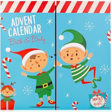 accentra Advent Calendar for Children Santa & Co. 2023, in Cute Elf Design, for Girls and Boys with 24 Bath, Body Care and Accessories Products