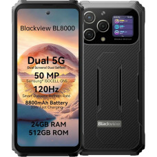 Blackview Outdoor Smartphone Dual 5G BL8000, Dimensity 7050 24GB + 512GB, 50MP Camera, 6.78 Inch 2.4K Dual Screen, 8800 mAh Battery 33W Fast Charge, IP68 Mobile Phone Without Contract, NFC GPS OTG