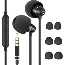 Bulees Sleep headphones, in-ear earphones for small ear canal, noise insulation, lightweight earphones with microphone and volume control for side sleep, bedtime, ASMR, relaxation