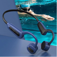 ESSONIO Waterproof Headphones Swimming IPX8 Bone Conduction Headphones with 16 GB MP3 Underwater Waterproof Diving 12 HS Playtime for Surfing Shower Cycling Travel Trip, Blue