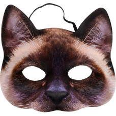 Cat Mask Halloween Animals Cosplay Mask Siamese Cat Mask EVA and Fabric 18 x 18 x 6 cm