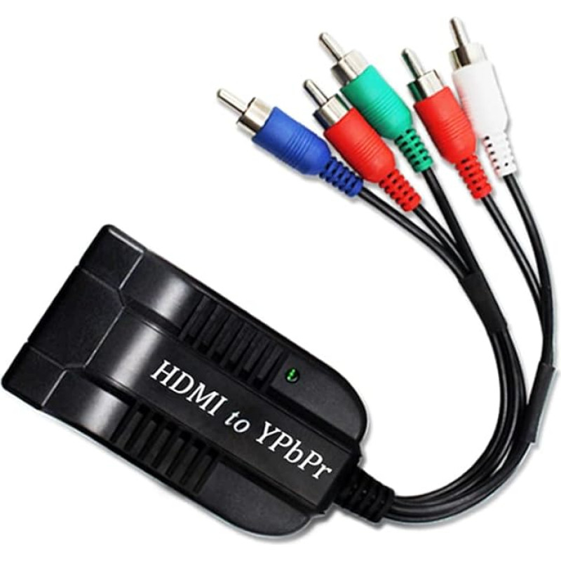 Jerilla HDMI to Component YPBPR Converter Video Audio Adapter Cable 5RCA RGB 1080P HDMI Input to YPbPr R/L Audio Output for TV STB VHS VCR PS2 DVD Player