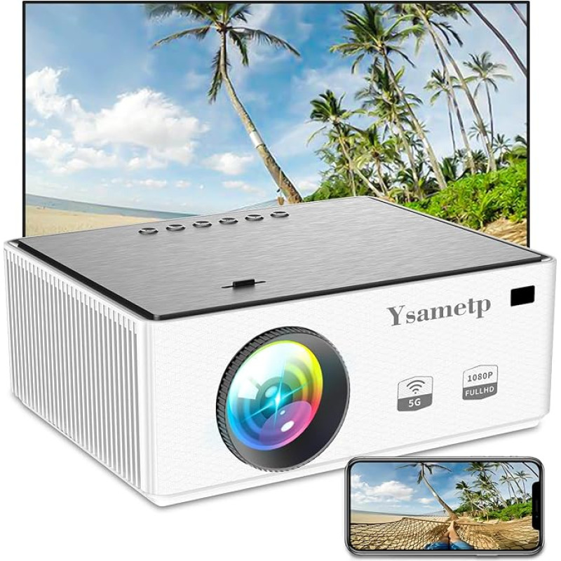 Video Projector Full HD 1080P Portable Projector Mini Projector 8000L Home Cinema Projector Compatible with TV Stick/PS5