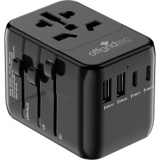 Offgridtec Universal Travel Adapter Worldwide 2X USB-A and 2X USB-C Black