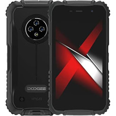 4G Outdoor Smartphone Without Contract DOOGEE S35, Android 10 IP68 Robust Mobile Phone, 2GB + 16GB (Support 256GB SD Card), 5.0 Inch HD+, 13MP Triple Camera, Dual SIM, Face Unlock GPS WiFi Black