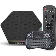 TV Box Android 12.0, Android Box 4GB 64GB Supports 6K 3D, Smart TV Box Allwinner H618 Quad-Core 64bit Cortex-A53 WLAN 2.4G/5G LAN 10/100M BT 5.0 with Remote Control and Mini Keyboard