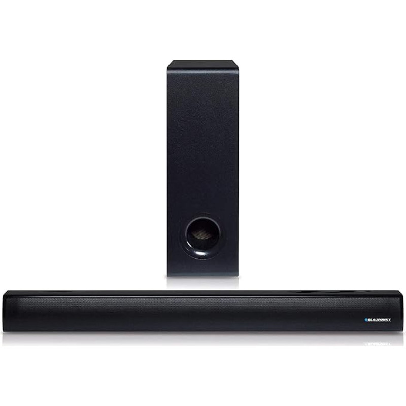 Blaupunkt LS 1825 Soundbar with Subwoofer 2.1, 60 Watt RMS, Wireless Bluetooth Device for Streaming, with Remote Control, TV Speaker with LED Display and Equalizer, Optical Audio Input, AUX-IN, HDMI