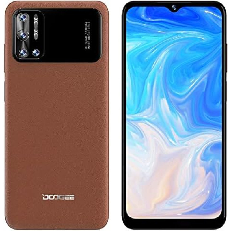 DOOGEE N40 PRO Android 11 Smartphone Without Contract, Helio P60 Octa-Core 6GB + 128GB, 6.52 Inch HD+ Mobile Phone, 6380 mAh Battery, 20MP Quad Rear View Camera, 16MP Front Camera, Fingerprint Dual