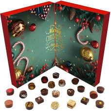 Hallingers Sweet Christmas - Vegan Advent Calendar Chocolates Gift Handmade Part with Alcohol from Chocolate Vegan (Box) - Fill Advent Calendar Novelties & Advent Calendar | Congratulations Chanuk