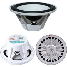 Pyle PLMRW8 Sea Subwoofer Water Resistant 8 Inches 20.00 cm 200 mm White for Boat Flos or Swimming Pool or Local to Open Single Coil of 4 Ohms of 200 Watt RMS 400 Watt Max