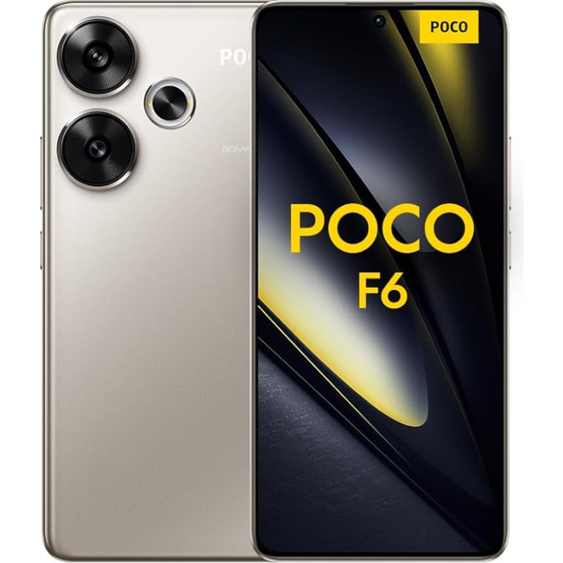 Poco F6 Smartphone, 12 + 512 GB Mobile Phone without Contract, 120 Hz 6.67 Inch Flow AMOLED, 50MP OIS Dual Camera, 5000 mAh, 90 W TurboCharge, Dual SIM, Gold