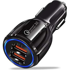 Olakey Car Charger, Quick Charge 3.0 USB Port Adapter, Adapter Car Accessories, Dual USB Car Charger (Black), BLQ-B1