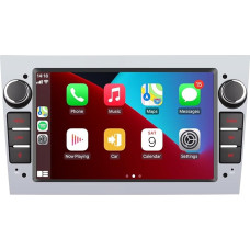 YZKONG Car Radio for Opel Antara Corsa Vivaro Combo Zafira with Wireless CarPlay Android Car, Double DIN Touch Screen Car Receiver, RDS Radio, Bluetooth, USB, Silver Colour