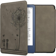 kwmobile Hülle kompatibel mit Amazon Kindle (2022) Hülle - Kunstleder Cover - Pusteblume Love Grau