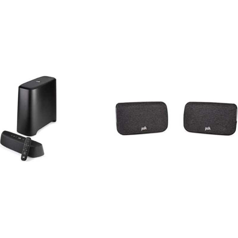 Polk Audio MagniFi Mini AX 5.1 Surround System, Compact Home Cinema Soundbar with Dolby Atmos, Wireless Subwoofer and Wireless Surround Speakers