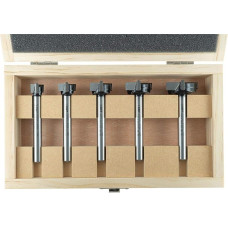 ENT 5 dalių profesionalams skirtas HW forstnerio antgalių rinkinys - PTFE - skersmuo 15 / 20 / 25 / 30 / 35 mm - veleno skersmuo 10 mm