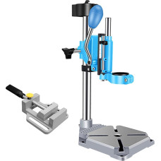 Bench Drill, Column Drill Stand, 90° Rotatable Drill with Vice for Drilling Wood, Aluminium, Composite Panels, Adjustable Working Stroke, Max. Clamping Diameter: 44