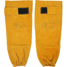 Niiyen Paar Schweißhülsen aus Rindsleder, Armschutzmanschette, selbstklebende Arbeitshülsen für mechanische Bedienung, goldgelb