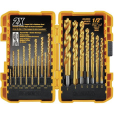 DEWALT DW1361 Titano bandomųjų grąžtų rinkinys, 21 detalė