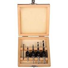 Projahn 33601 WS Countersink Set; Robust Tool Steel; High-Quality Wood Twist Drill Bit Diameter 3-4 - 5-6; in Practical Wooden Box with Hexagonal Socket; 5 Pieces