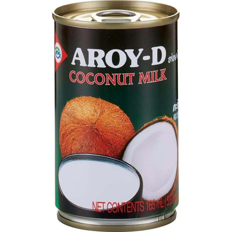 Aroy-D Coconut Milk - Coconut Milk for Cooking and Baking - Ideal for Desserts, Soups, Smoothies and Cocktails - 1 x 165ml