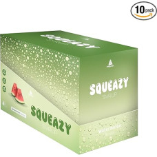 PEAK Squeazy Syrup - Display - 10 x 65 ml - Watermelon Flavour I for up to 8 L Ready Drink I Sugar-Free Syrup with Real Fruit Extract I Vegan I Zero Calories