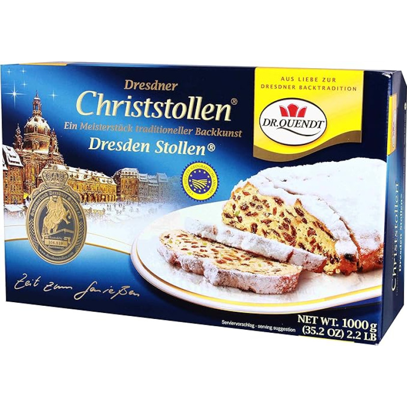 Dr Quendt Stollen Christmas Cake in Gift Box 1000g by Dr. Quendt