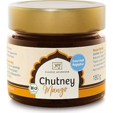 Classic Ayurveda - Organic Chutney Mango - 180 g - Fresh, Fruity, Made from the Finest Organic Ingredients, Ideal for Rice, Vegetable and Curry Dishes