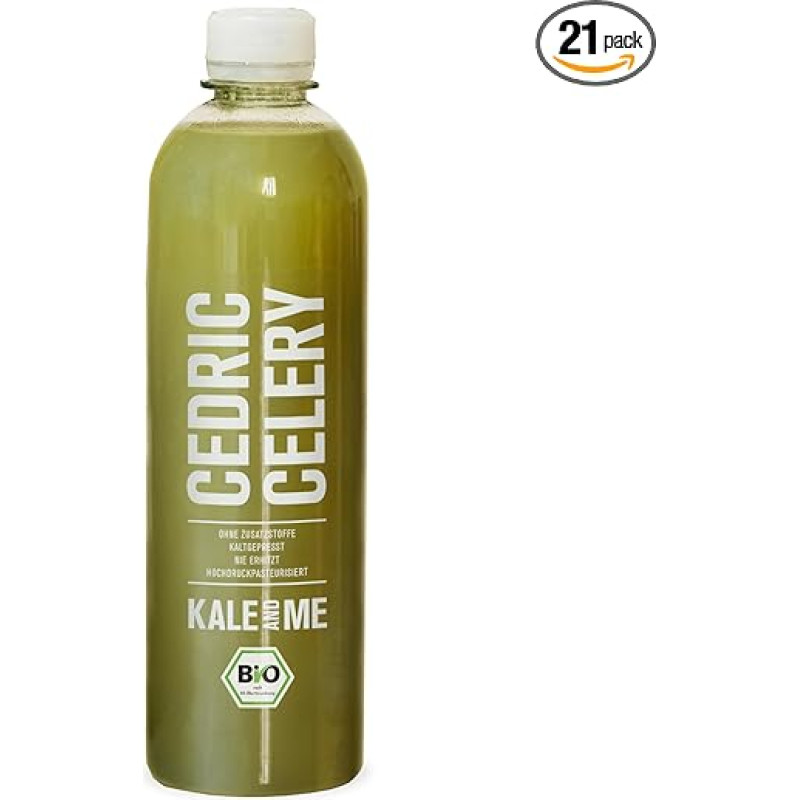 Kale&Me 21 Days Organic Celery Treatment with 21 Bottles of 320 ml Celery Juice from Regional Production without Additives, Price Includes 5.25 € Deposit