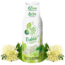 FruttaMax Light Elderberry Lime Mint Fitness Syrup Drink Syrup Sugar Free 60% Fruit Content with Stevia 500 ml