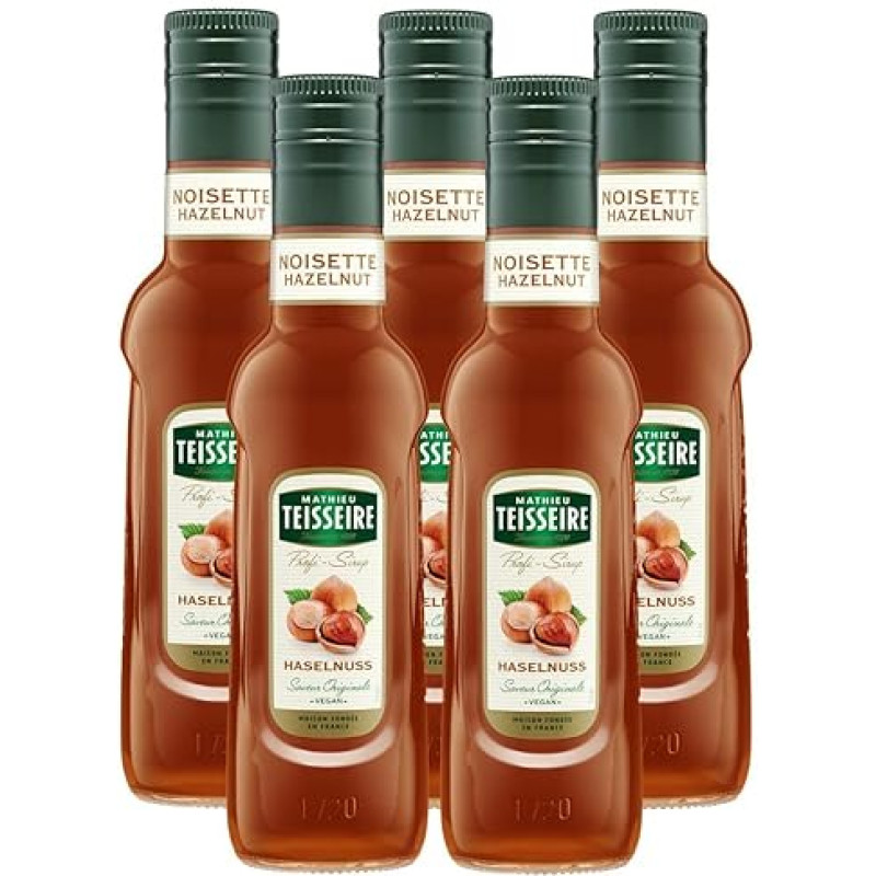 Mathieu Teisseire Drinks Syrup Hazelnut 0.25 L Cocktails (Pack of 5)