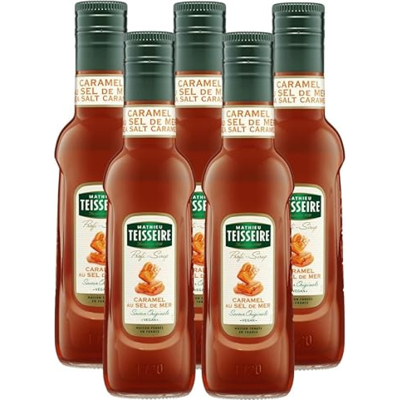 Mathieu Teisseire Beverage Syrup Caramel au Sel de Mer 0.25 L Cocktails (Pack of 5)