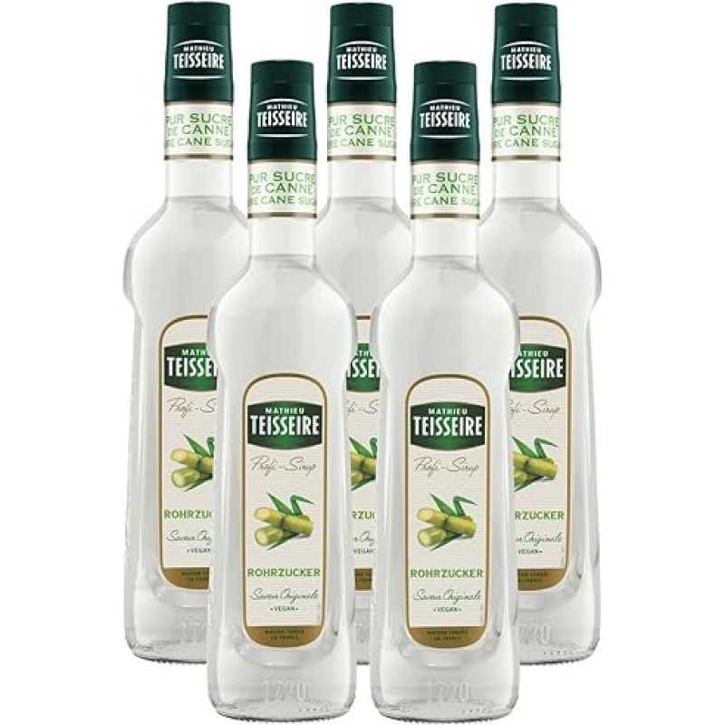 Mathieu Teisseire Gėrimų sirupas su cukranendrių cukrumi 0,7 l Kokteiliams (5 vnt.)