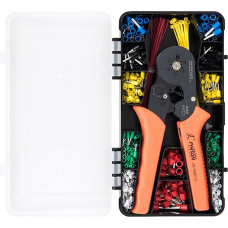 Crimpwerkzeug-Set enthält 24-10 AWG verstellbare Ratschen-Draht-Crimpzange, 600 Stück isolierte Drahtverbinder, Stiftklemmen, 40 Stück Kabelbinder