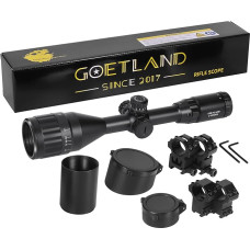 Goetland Gewehr Zielfernrohr 3-9x50 Airsoft Mil Dot Optik R4 Absehen mit Montage Ringe SFP Rot Grün Blaue für Taktische Jagd Luftgewehr Sportschützen