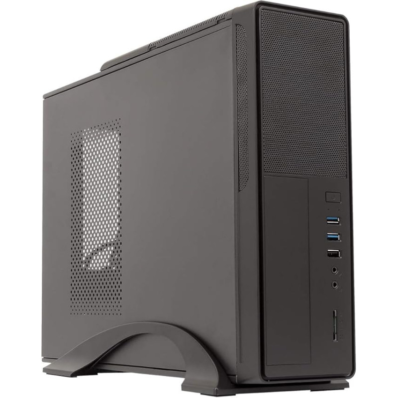 unykach Slim mATX UK 2010 + PSU 450 W Tower 450 W Black Computer Case - Kompiuterių korpusas (Tower, PC, Sgcc, ITX, Micro-ATX, Black, 0.5 mm)