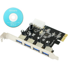 CERRXIAN 4 prievadų USB 3.0 Super Speed Card PCIe Express valdiklio kortelė - sąsajos kortelė USB 3.0 - modelio tvarkyklė - vidinis USB šakotuvas