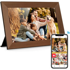 Digital Picture Frame Fine Life Pro 10.1 Inch WiFi Digital Photo Frame 32 GB 1280 x 800 HD IPS Touchscreen Smart Cloud Photo Frame, Automatic Rotation, Share via App (White, Frameo 10 Inches)