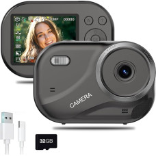 ydi skaitmeninis fotoaparatas paaugliams, 48 MP automatinio fokusavimo, nukreipk ir fotografuok, apsaugotas nuo drebėjimo, su 16 kartų priartinimu, 4K UHD vaizdo kamera, 32 GB kortele, nešiojamasis kompaktiškas vaizdo stebėjimo fotoaparatas paaugliams, me