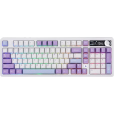 MechLands AJAZZ AK980 98% Mechanical, BT5.0/USB-C/2.4GHz Wireless Gaming Keyboard, Hot Swappable with 1.14 Inch TFT Screen, Button, RGB for Win/Mac (White, Gift V2 Switch)