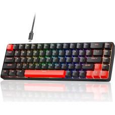 TMKB T68 Rapid Trigger mechaninė žaidimų klaviatūra su magnetiniais jungikliais, RGB apšvietimas, laidinė C tipo, kompaktiška 68 klavišų klaviatūra, N-Key Rollover, suderinama su Windows/Mac/Linux, JAV išdėstymas, juoda