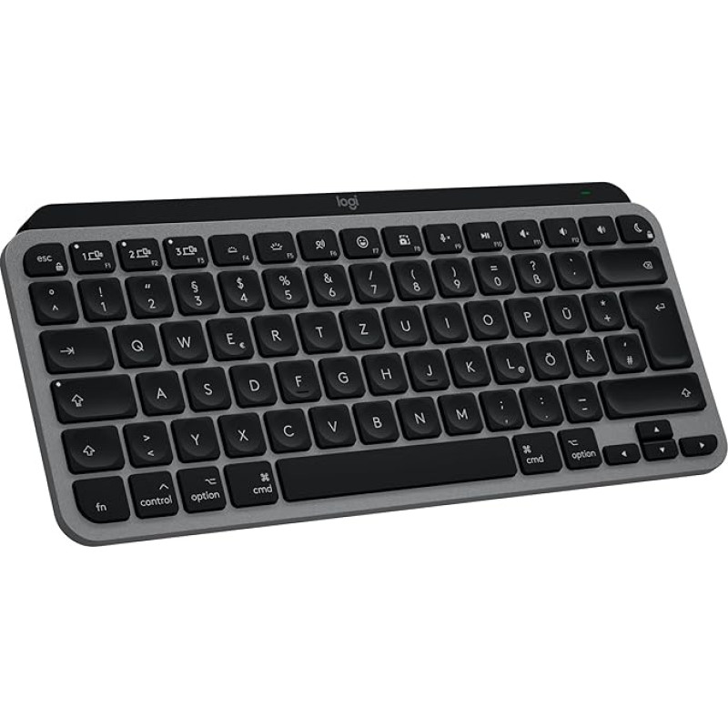 Logitech MX Keys Mini for Mac - Minimalist Wireless Keyboard for MacBook Pro, MacBook Air, iMac, iPad, Bluetooth, Backlit Keys, USB-C, Fluid Typing, DEU QWERTZ - Grey