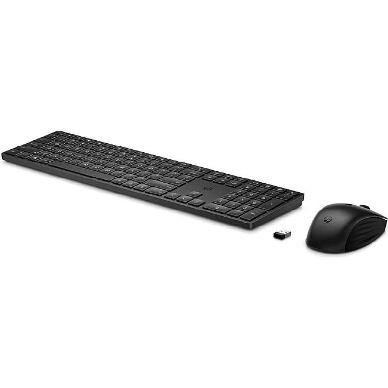 HP 650 Wireless Keyboard and Mouse Bundle (20 Programmable Keys, QWERTZ Layout, 4000 DPI, USB Dongle, 3 Buttons, Scroll Wheel) Black