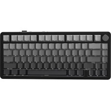 ATTACK SHARK X85 mechaninė klaviatūra su ratukais, 75 % belaidė žaidimų klaviatūra su penkių sluoksnių paminkštinimu, BT5.0/2.4G/USB-C, RGB, keičiama karštuoju būdu, PBT klavišų dangteliai (juoda)