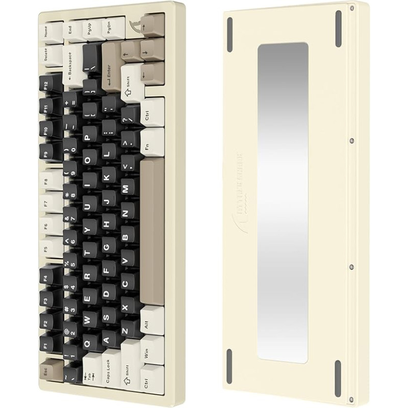 LexonElec x ATTACK SHARK X75 CNC Aluminium 75% Wireless Gaming Keyboard, Tri Mode BT/2.4G/Wired, Mechanical RGB Keyboard on Seal Mounted, 7000mAh Battery, Supports Win/Mac White