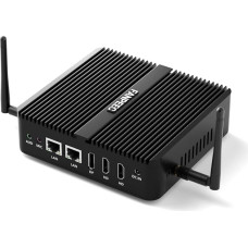 FANPEEC Fanless Industrial Mini PC N100, Fanless PC 16GB DDR4 RAM 512GB SSD with 2 Ethernet LAN, Industrial Mini Computer Win 11 Pro, WiFi 6, BT 5.2, 2*RS232 COM, 4K HD Three Screen Display